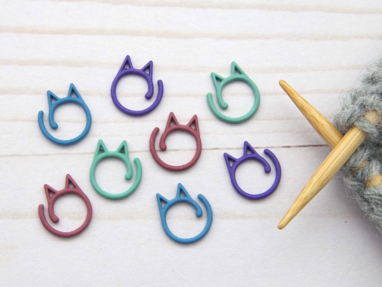Stitch Markers Colourful Cat Ears Split Ring Variety Pack from Fox & Pine Stitches